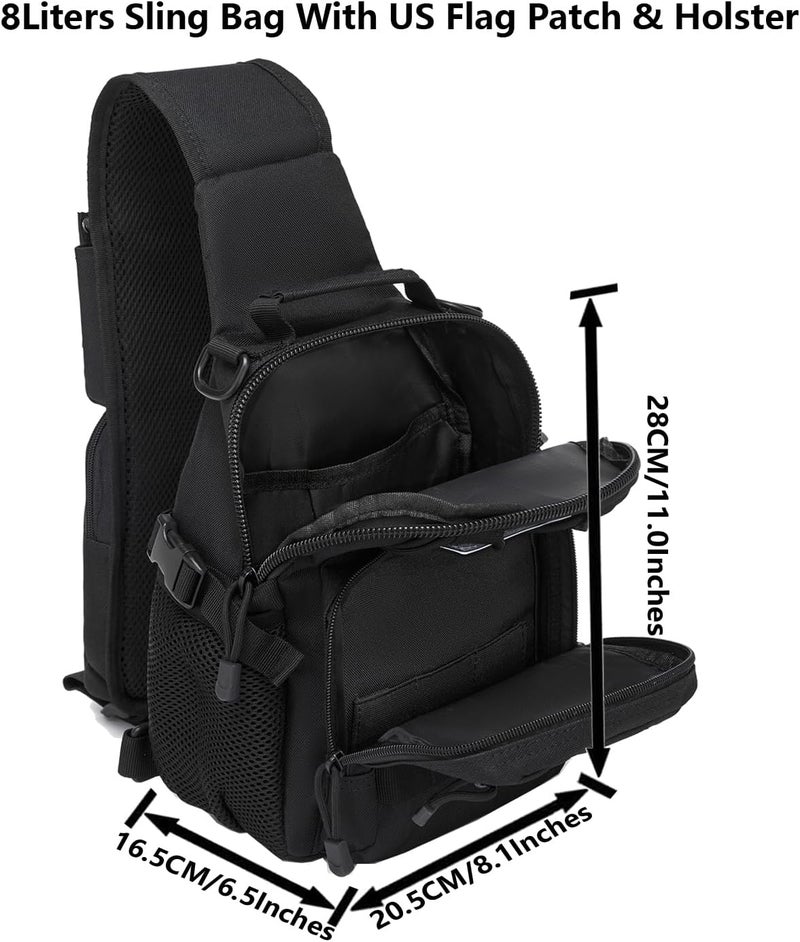 ATBP Small Tactical Holster Sling Backpack Accessories Shoulder Pouch Water Bottle & Radio Holder Crossbody Bag for Men - Image 4